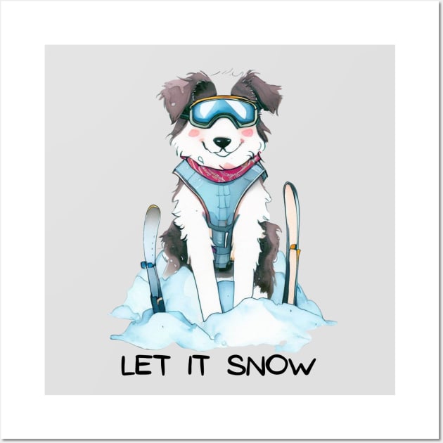 LET IT SNOW - Border Collie Wall Art by ZogDog Pro